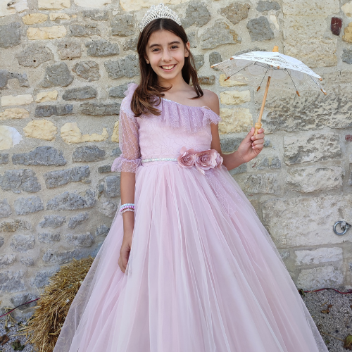 robe-princesse-rose-poudre-paillette-ombrelle-couronne-petite-fille